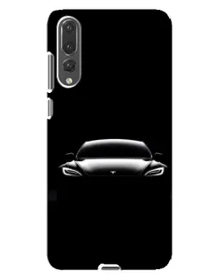 Чехол для Huawei P20 Pro (CLT-L04) с картинкой «Фары Tesla Night»