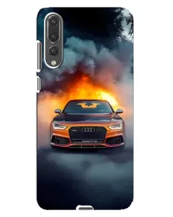 Чохол для Huawei P20 Pro (CLT-L04) з картинкою «Audi у вогняному диму»