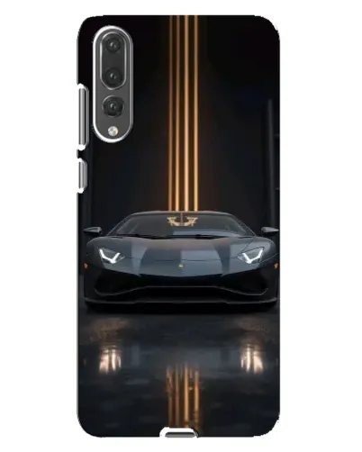 Чехол для Huawei P20 Pro (CLT-L04) с картинкой «Lamborghini золотые линии»