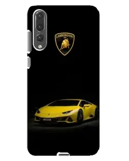 Чехол для Huawei P20 Pro (CLT-L04) с картинкой «Lamborghini желтый акцент»