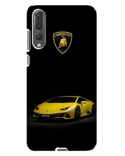 Чехол для Huawei P20 Pro (CLT-L04) с картинкой «Lamborghini желтый акцент»