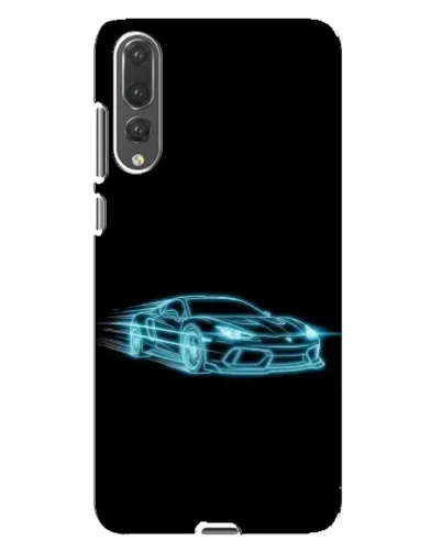 Чехол для Huawei P20 Pro (CLT-L04) с картинкой «Неоновый контур Lamborghini»