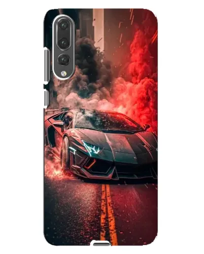 Чехол для Huawei P20 Pro (CLT-L04) с картинкой «Lamborghini красный дым»
