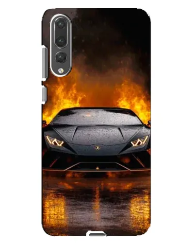 Чехол для Huawei P20 Pro (CLT-L04) с картинкой «Lamborghini в огне»