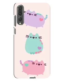Чехол для Huawei P20 Pro (CLT-L04) с картинкой «Pusheen трио»