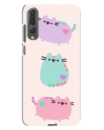 Чехол для Huawei P20 Pro (CLT-L04) с картинкой «Pusheen трио»
