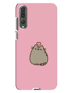 Чехол для Huawei P20 Pro (CLT-L04) с картинкой «Pusheen сердце»