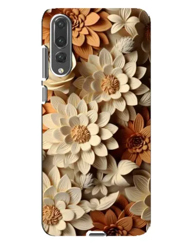 Чохол для Huawei P20 Pro (CLT-L04) з картинкою «Бежевий флористичний декор»