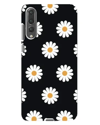 Чохол для Huawei P20 Pro (CLT-L04) з картинкою «Ромашки на чорному»