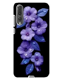 Чохол для Huawei P20 Pro (CLT-L04) з картинкою «Фіолетові квіти з росою»