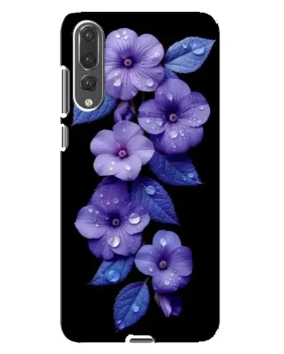 Чохол для Huawei P20 Pro (CLT-L04) з картинкою «Фіолетові квіти з росою»