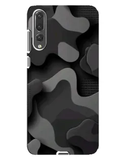 Чохол для Huawei P20 Pro (CLT-L04) з картинкою «Темний абстрактний камуфляж»