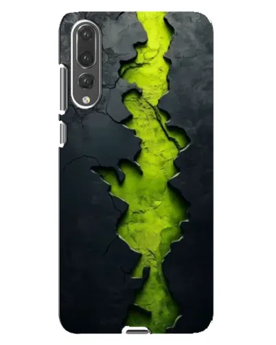 Чехол для Huawei P20 Pro (CLT-L04) с картинкой «Салатовый разлом скалы»