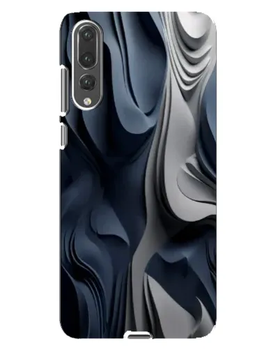 Чехол для Huawei P20 Pro (CLT-L04) с картинкой «Объемные синие складки»