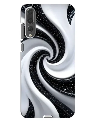 Чехол для Huawei P20 Pro (CLT-L04) с картинкой «Черно-белая спираль»