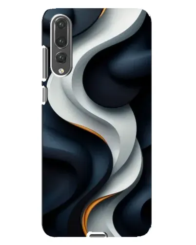 Чехол для Huawei P20 Pro (CLT-L04) с картинкой «Объемные черно-белые ленты»