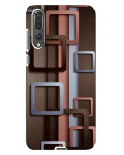 Чохол для Huawei P20 Pro (CLT-L04) з картинкою «Коричневі об'ємні квадрати»