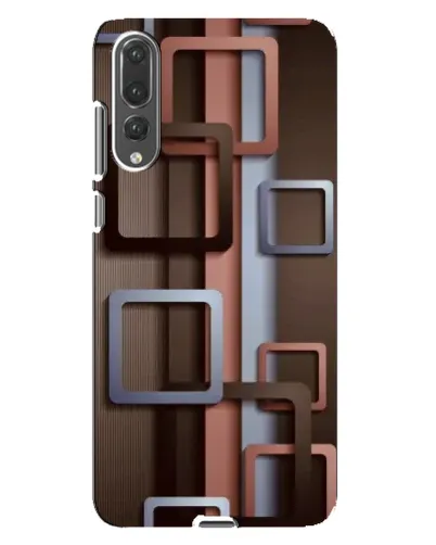 Чехол для Huawei P20 Pro (CLT-L04) с картинкой «Коричневые объемные квадраты»