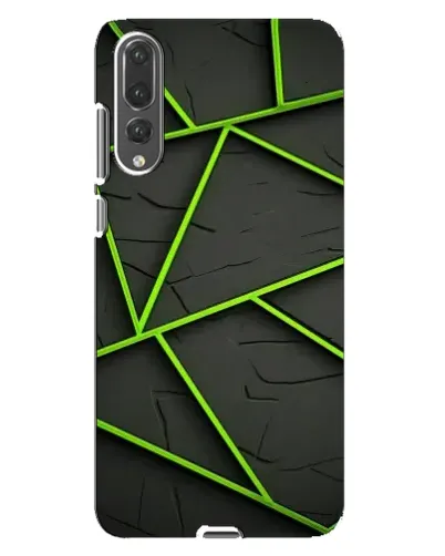 Чехол для Huawei P20 Pro (CLT-L04) с картинкой «Зеленые геометрические линии»