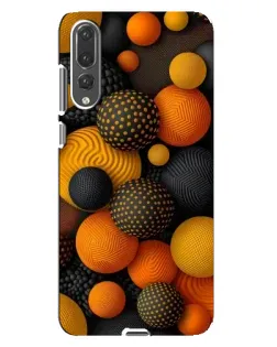 Чехол для Huawei P20 Pro (CLT-L04) с картинкой «Объемные оранжевые сферы»
