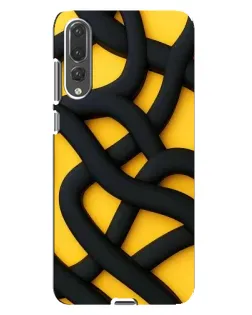 Чехол для Huawei P20 Pro (CLT-L04) с картинкой «Черное желтое переплетение»