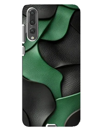 Чехол для Huawei P20 Pro (CLT-L04) с картинкой «Зеленые кожаные волны»