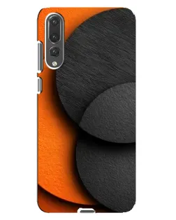 Чехол для Huawei P20 Pro (CLT-L04) с картинкой «Геометрия оранжевых кругов»