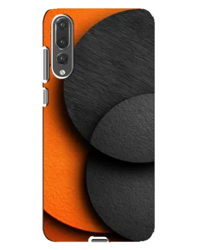Чехол для Huawei P20 Pro (CLT-L04) с картинкой «Геометрия оранжевых кругов»