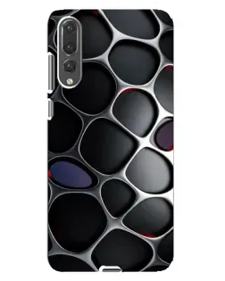Чехол для Huawei P20 Pro (CLT-L04) с картинкой «Объемная темная решетка»