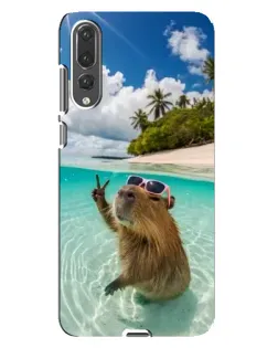 Чохол для Huawei P20 Pro (CLT-L04) з картинкою «Капібара на морі»