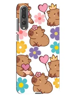 Чохол для Huawei P20 Pro (CLT-L04) з картинкою «Квітковий паттерн капібар»