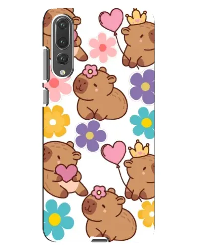 Чохол для Huawei P20 Pro (CLT-L04) з картинкою «Квітковий паттерн капібар»