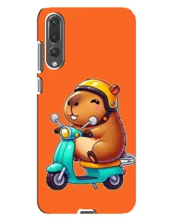 Чохол для Huawei P20 Pro (CLT-L04) з картинкою «Капібара на скутері»