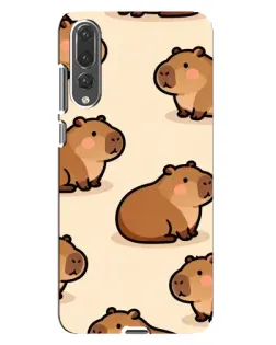 Чохол для Huawei P20 Pro (CLT-L04) з картинкою «Паттерн милих капібар»