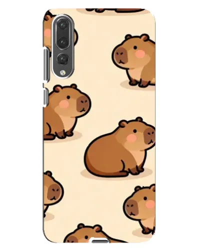 Чохол для Huawei P20 Pro (CLT-L04) з картинкою «Паттерн милих капібар»