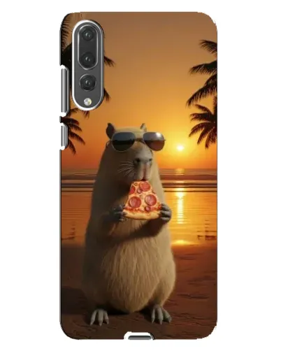 Чохол для Huawei P20 Pro (CLT-L04) з картинкою «Капібара з піцою»