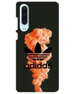 Чехол для Huawei P30 с картинкой «Оранжевый дым Adidas»