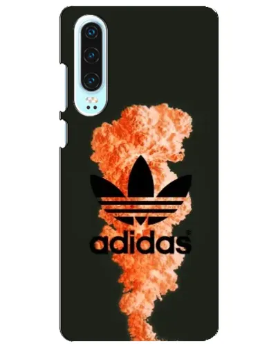 Чехол для Huawei P30 с картинкой «Оранжевый дым Adidas»