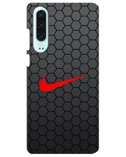 Чехол для Huawei P30 с картинкой «Nike — карбоновая сетка»