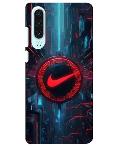Чехол для Huawei P30 с картинкой «Техногенный стиль Nike»