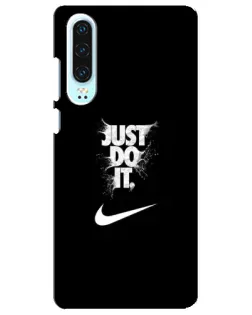 Чехол для Huawei P30 с картинкой «Текстовый принт Nike»
