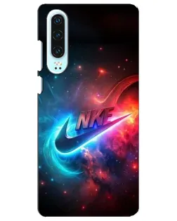 Чехол для Huawei P30 с картинкой «Огненный логотип Nike»
