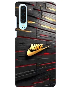 Чехол для Huawei P30 с картинкой «Золотой Nike на металле»