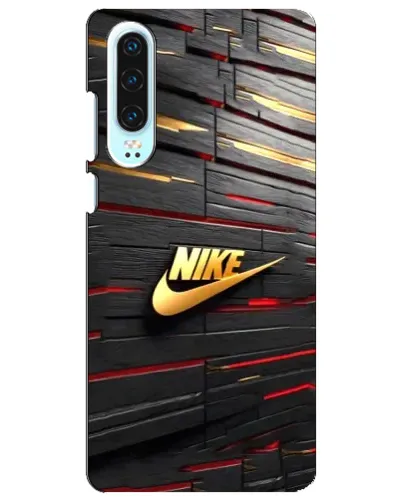 Чехол для Huawei P30 с картинкой «Золотой Nike на металле»