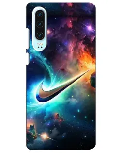 Чехол для Huawei P30 с картинкой «Космический Nike Swoosh»