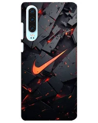 Чехол для Huawei P30 с картинкой «Nike — эффект разломов»