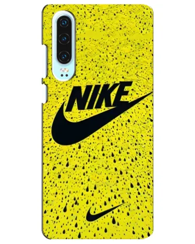 Чехол для Huawei P30 с картинкой «Желтый текстурный Nike»