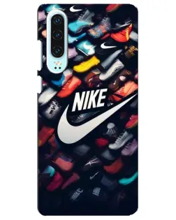 Чехол для Huawei P30 с картинкой «Коллекция кроссовок Nike»