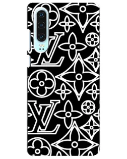 Чохол для Huawei P30 з картинкою «Чорно-білий візерунок LV»