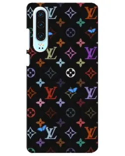 Чехол для Huawei P30 с картинкой «Цветная монограмма LV»